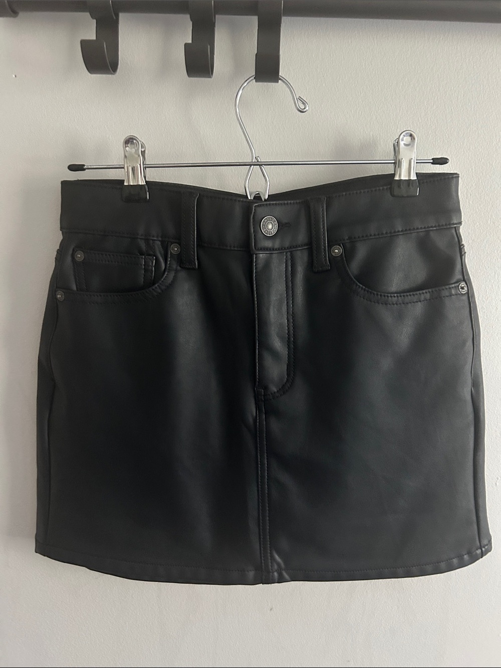 American Eagle Outfitters Black Faux Leather Mini Skirt